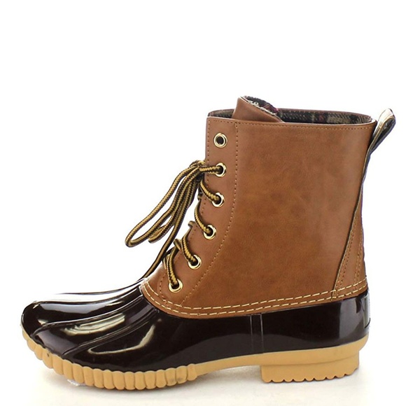 NEW🔥Water Resistant Lace-Up Duck Rain Boot Bootie - Picture 3 of 6